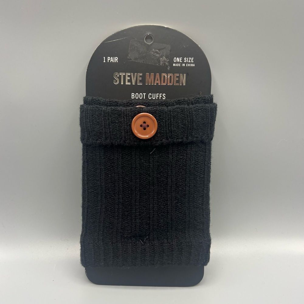 Steve Madden Black Boot Cuffs with Button